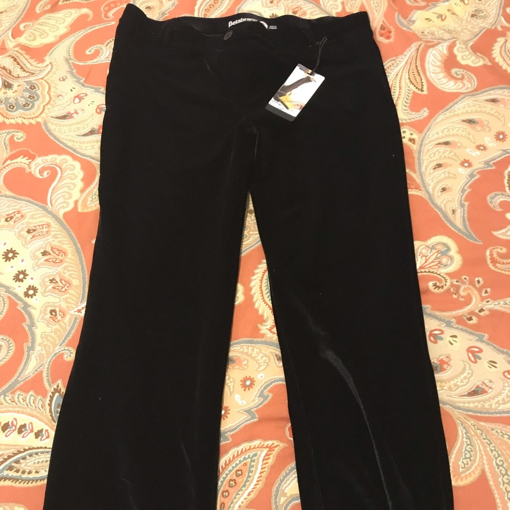 Black velvet pants